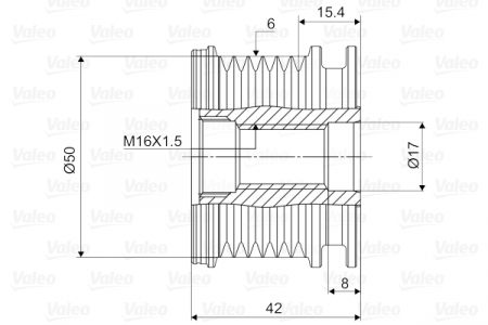Fulie alternator potrivit MERCEDES C (CL203), C T-MODEL (S202), C T-MODEL (S203), C T-MODEL (S204), C (W202), C (W203), E T-MODEL (S210), E T-MODEL (S211), E (W210) 2.1D-5.0 1997-2014 [3]