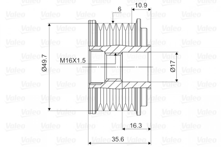 Fulie alternator potrivit MERCEDES C (CL203), C T-MODEL (S203), C (W203), CLK (C209), E T-MODEL (S210), E (W210), G (W463), M (W163), S (W220) 2.1D-3.2D 1998-2009 [3]