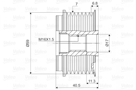 Fulie alternator potrivit NISSAN PATROL GR V, TERRANO II; RENAULT MASTER II 3.0D 05.00- [3]