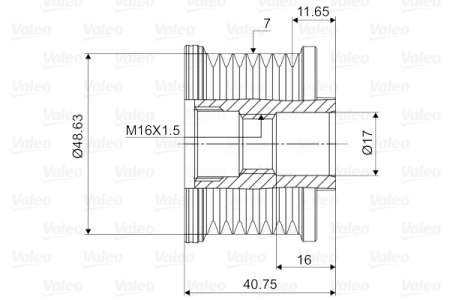 Fulie alternator potrivit NISSAN PRIMASTAR, QASHQAI I, X-TRAIL II; OPEL VIVARO A; RENAULT ESPACE IV, GRAND SCENIC III, LAGUNA II, LAGUNA III, MEGANE, MEGANE II 1.9D/2.0/2.0D 08.05- [3]
