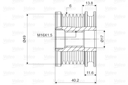 Fulie alternator potrivit OPEL SIGNUM, VECTRA C, VECTRA C GTS; RENAULT ESPACE IV, VEL SATIS; SAAB 9-5 3.0D 07.01-12.08 [3]