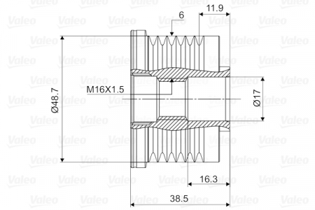 Fulie alternator potrivit VOLVO S40 I, V40; MITSUBISHI CARISMA, SPACE STAR; NISSAN CABSTAR, INTERSTAR, PRIMASTAR; OPEL MOVANO A, VIVARO A; RENAULT LAGUNA I, LAGUNA II 1.9D-3.0D dupa 1995 [3]