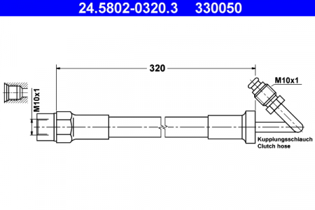 Ambreiaj - Furtun ambreiaj (lungime 320mm) potrivit BMW 3 (E30), 5 (E28), 6 (E24), Z1 1.6-3.5 05.81-06.94