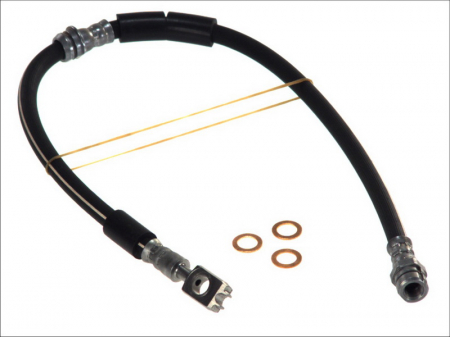 Furtun frana flexibil Fata Dreapta/Stanga potrivit AUDI A3; SEAT LEON; SKODA OCTAVIA I; VW BORA, BORA I, GOLF IV 1.8-2.8 1996-2010 - (lungime 569mm, M10x1/M10x1) [1]