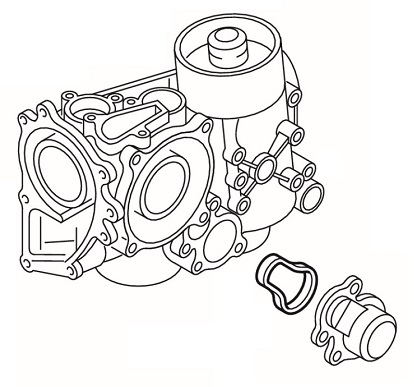 Garnitura termostat racire potrivita MERCEDES ACTROS MP4 / MP5, ANTOS, AROCS, CAPACITY, CITARO 2, OC, TOURISMO II, TOURISMO (O 350), TRAVEGO (O 580) 6R1100C30-OM470.923 dupa 2011 [1]