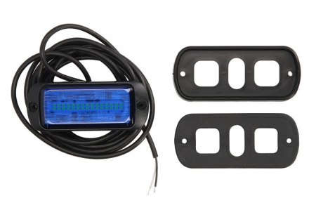 Elemente optice - Girofar (albastru, 12/24V, LED, LED, 21W, montare rigidă, 2-puncte montare, numar programe: 1, direcțional; pentru montare pe suprafete verticale; fără sincronizare; fir 3m)