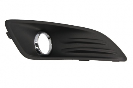 Grila bara fata dreapta dungi cromate, cu locas proiectoare ceata, plastic, negru FORD FIESTA 6 VI intre 2013-2017 Grile - Grila bara fata dreapta dungi cromate, cu locas proiectoare ceata, plastic, negru FORD FIESTA 6 VI intre 2013-2017