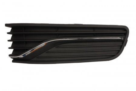 Elemente bara - Grila bara fata Dreapta plastic, crom/negru/negru lucios potrivit VW POLO, POLO V 2014-2017