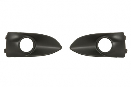 Grila bara fata Dreapta/Stanga (set, cu orificii pentru lampa ceata, plastic, negru) potrivit PEUGEOT 301 11.12- 11.16-