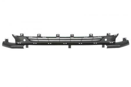 Grila bara fata (Inferior/Mijloc, cu gauri pentru senzorii de parcare, plastic, negru) potrivit PEUGEOT 208 I, 208/HATCHBACK 03.12-12.19 02.15-