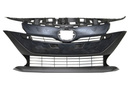 Grila bara Fata Mijloc, cu orificii senzori parcare, gri inchis potrivit TOYOTA PRIUS PHV 01.16-12.22 03.07-06.10