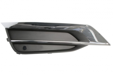 Elemente bara - Grila bara fata stanga cu gauri senzori parcare plastic, negru/crom potrivit VOLVO S90 II 2016-2020