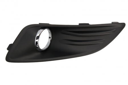 Grile - Grila bara fata stanga dungi cromate, cu locas proiectoare ceata, plastic, negru FORD FIESTA 6 VI intre 2013-2017