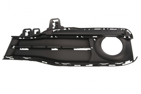 Grila bara fata stanga inchisa, SPORT, cu locas proiectoare ceata, plastic, negru BMW Seria 3 F30, F31, F80 intre 2015-2019 Grile - Grila bara fata stanga inchisa, SPORT, cu locas proiectoare ceata, plastic, negru BMW Seria 3 F30, F31, F80 intre 2015-2019