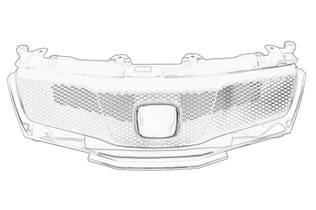 Grile - Grila fata potrivita HONDA CIVIC VIII 1.4/1.8/2.2D 2005-2011 (banda cromata, grila, plasa de transfer)