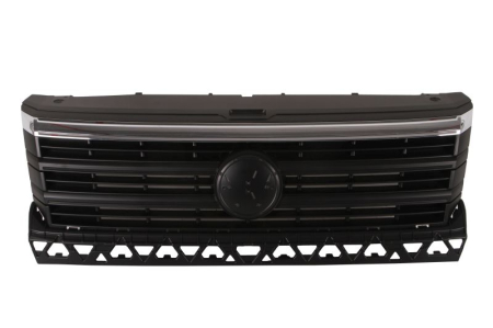 Piese Auto - Grila fata potrivita VW CRAFTER II dupa 2016 (cu dunga superioara cromata, negru)