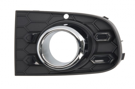 Elemente bara - Grila Fata Dreapta (cu cadru, cu orificii lampa ceata, crom/negru) potrivit ABARTH 500 / 595 / 695, 500C / 595C / 695C; FIAT 500 05.16- 07.15-