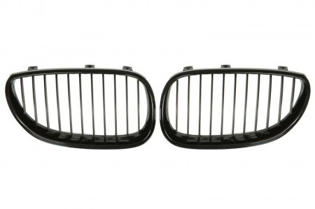 Grile - Grila fata Dreapta/Stanga (negru/negru lucios) potrivit BMW 5 (E60), 5 (E61) 2.0-5.0 12.01-12.10 07.03-12.10