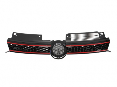 Grile - Grila fata potrivit VW GOLF 2008-2014 - GTI, negru/rosu