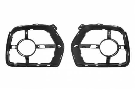 Elemente bara - Grila proiector bara Fata Set 2 bucati, cu locas proiector plastic, negru potrivit BMW X6 E71, E72 2007-2014