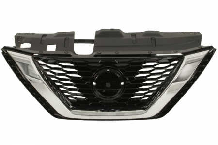 Grila radiator (cu dunga crom, negru) potrivit NISSAN QASHQAI II J11 03.17-12.20