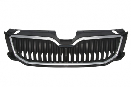 Grile - Grila radiator cu dunga, crom/negru potrivit SKODA OCTAVIA III 1.2-2.0D dupa 2012
