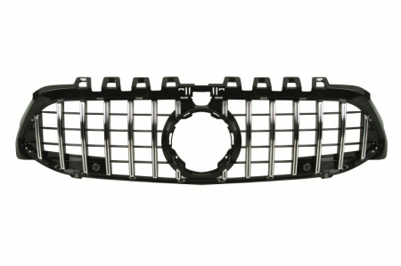 Grila radiator (cu orificiu camera, AMG STYLING, negru lucios/crom) potrivit MERCEDES A-KLASA W177 04.18-10.22