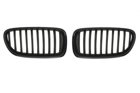 Grila radiator fata (Set 2 bucati, negru/negru lucios) potrivit BMW 5 (F10), 5 (F11) 1.6-4.4 11.09-02.17 12.09-02.17