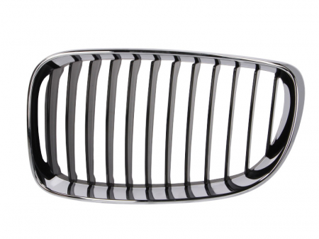 Grila radiator fata stanga potrivit BMW Seria 1 2007-2013 - negru/crom [0]