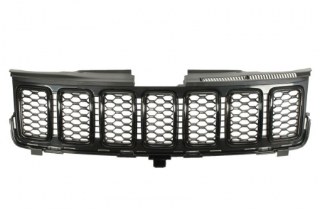 Grile - Grila radiator mijloc (set, negru/negru lucios) potrivit JEEP GRAND CHEROKEE IV WK2 10.16-06.20