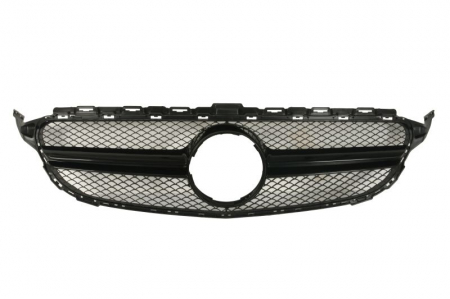 Grile - Grila radiator model AMG cu dunga, negru/negru lucios potrivit MERCEDES Clasa C A205, C C205, C W205, C T-MODEL S205 1.6-4.0 2013-2018