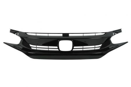 Grile - Grila radiator (negru lucios, certificat CAPA) potrivit HONDA CIVIC X 2015-2018