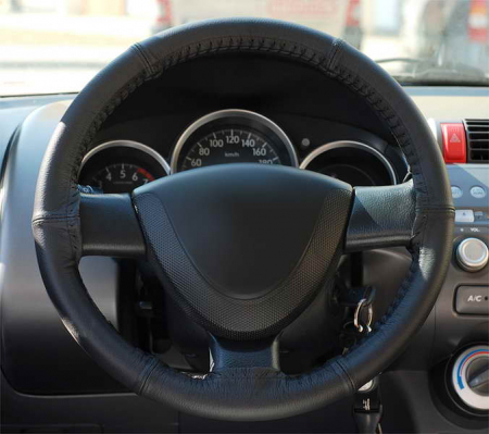 Piese auto electrice - Husa volan, piele, diametru: 35-37cm, negru