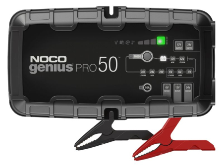 Produse iarna - Incarcator acumulator auto GENIUSPRO50, tensiune incarcare: 6/12/24 V, curent incarcare: 50A, sursa alimentare: 120/240V, tip Acumulator: AGM/EFB/GEL/Li-Ion/MF/WET