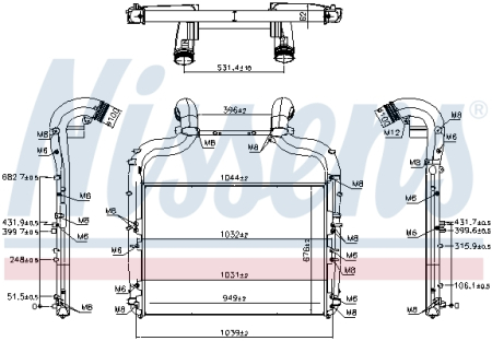 Intercooler (cu buson de scurgere) EURO 6 potrivit DAF XF 106 MX-11320-MX-13390 10.12- [1]