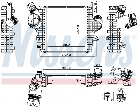 Intercooler potrivit AUDI Q7, Q8; VW TOUAREG 3.0/3.0H 02.18-