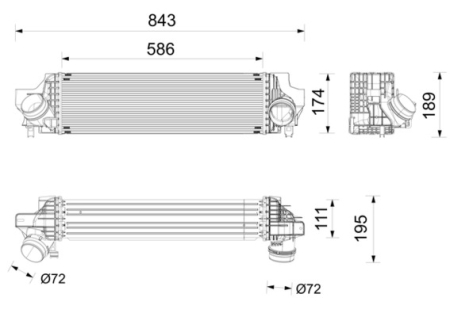 Intercooler potrivit BMW 1 (F40), 2 (F45), X1 (F48); MINI (F56), (F57), CLUBMAN (F54), COUNTRYMAN (F60) 2.0 11.13- [1]