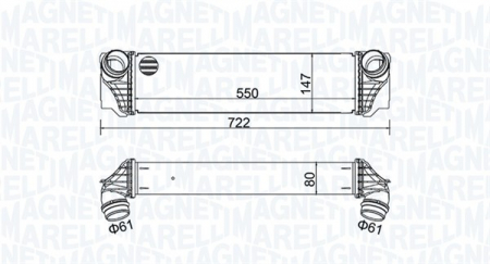 Intercooler - Intercooler potrivit BMW Seria 7 (F01, F02, F03, F04) 3.0D 2008-2012