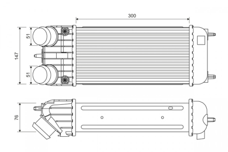 Intercooler potrivit DS DS 3; CITROEN DS3; PEUGEOT 207, 208 I 1.6/1.6D 02.06-12.19
