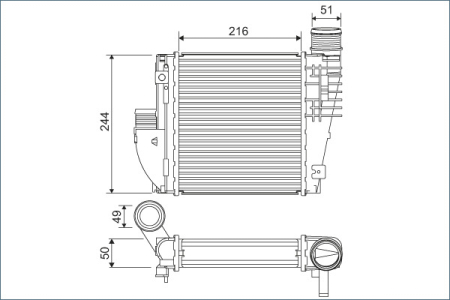 Intercooler - Intercooler potrivit DS DS 4 II, DS 7, DS 9; CITROEN BERLINGO, BERLINGO/MINIVAN, C3 AIRCROSS II, C4 CACTUS, C4 GRAND PICASSO II, C4 III, C4 PICASSO II, C4 SPACETOURER 1.2-2.0D 02.13-