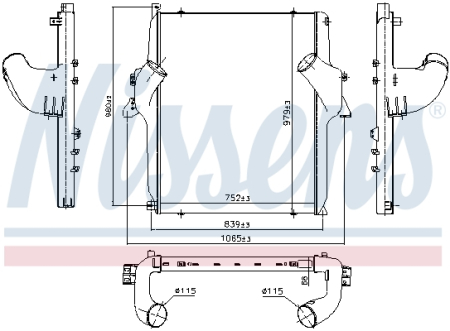 Intercooler - intercooler potrivit MERCEDES ACTROS, ACTROS MP2 / MP3 OM541.920-OM542.969 04.96-