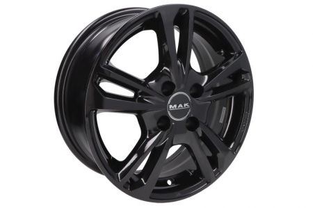 Anvelope si Jante - Janta aluminiu 6x15, 4x100, CH 72, ET: 30; potrivit MERCEDES VARIO (B670, B668, B667); ABARTH 500 / 595 / 695 09.75- MAK, cu emblema, Negru Lucios