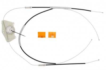 Elemente macara geam - Kit reparatie macara geam fata dreapta set, electric PORSCHE CAYENNE; VW TOUAREG intre 2002-2010