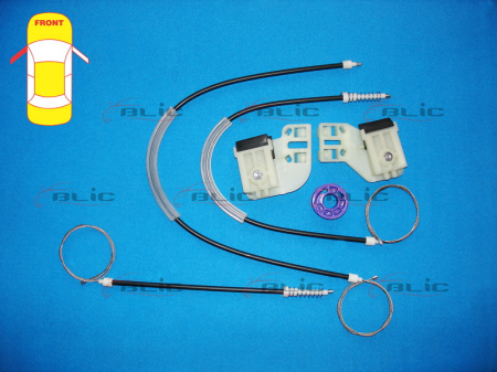 Elemente macara geam - Kit reparatie macara geam fata stanga potrivit VW POLO 2001-2009 - set