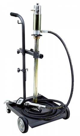 Echipamente - Distribuitor ulei cu carucior 50-60 litri pompa pneumatica transfer raport 5:1 pistol display cantitate furtun 4 m