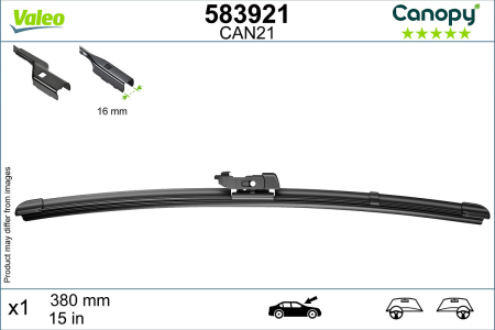 Lama stergator fata (1buc) Canopy 380mm potrivit AUDI A1; FIAT 500L, GRANDE PUNTO, IDEA, LINEA, PANDA, PUNTO, PUNTO EVO, PUNTO EVO/HATCHBACK, PUNTO/HATCHBACK 12.03- [2]