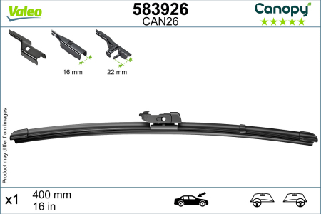 Lama stergator fata (1buc) Canopy 400mm potrivit DS DS 3, DS 3 / DS 3, DS 4 II; ALFA ROMEO 147, GT; BMW 3 (E92), 3 (E93), 8 (G14, F91), 8 (G15, F92) 05.00- [2]