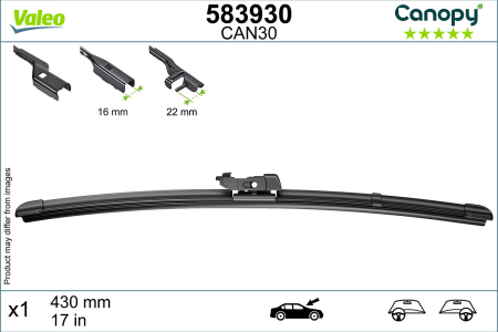 Lama stergator fata (1buc) Canopy 430mm potrivit DS DS 7, DS 9; BMW 2 (U06); CITROEN BERLINGO, BERLINGO/MINIVAN, C5 AIRCROSS; FIAT BRAVO II, CROMA, DOBLO 10.01- [2]