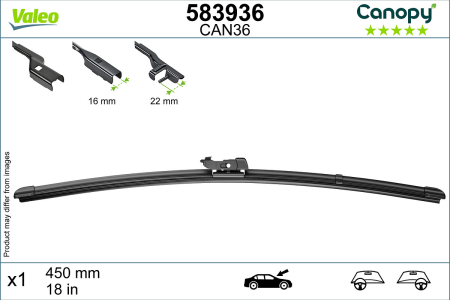 Lama stergator fata (1buc) Canopy 450mm potrivit MERCEDES CITAN TOURER (W420), CITAN/MINIVAN (W420), EQT (W420), T (MPV); ALFA ROMEO 159, BRERA, GIULIA 11.91- [2]