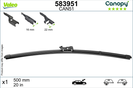 Lama stergator fata (1buc) Canopy 500mm potrivit MERCEDES AMG GT (C190), CITAN MIXTO (DOUBLE CABIN), CITAN (MPV), CITAN/MINIVAN (W415), SLS AMG (C197) 12.03- [2]